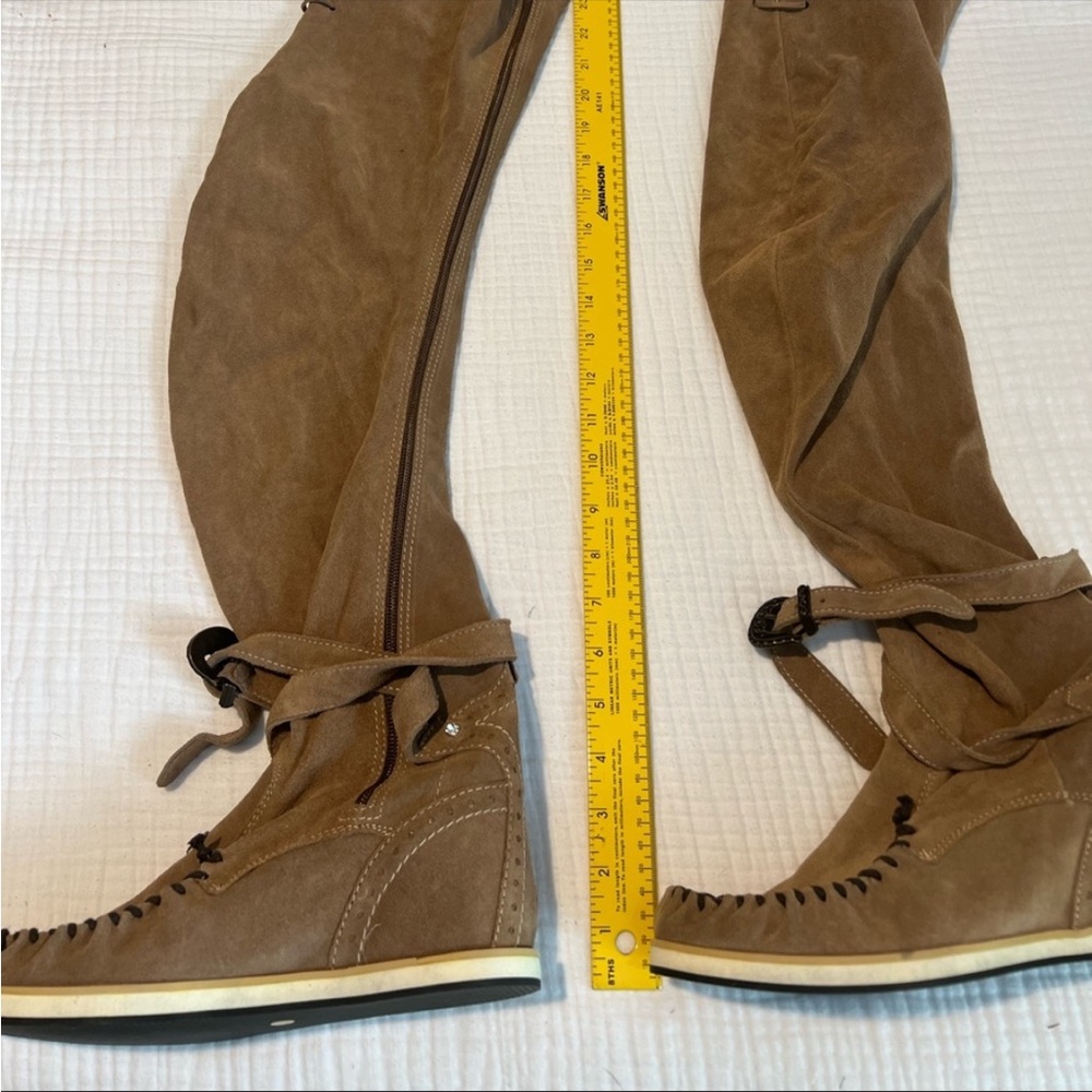 El Vaquero suede moccasin over-the-knee boots